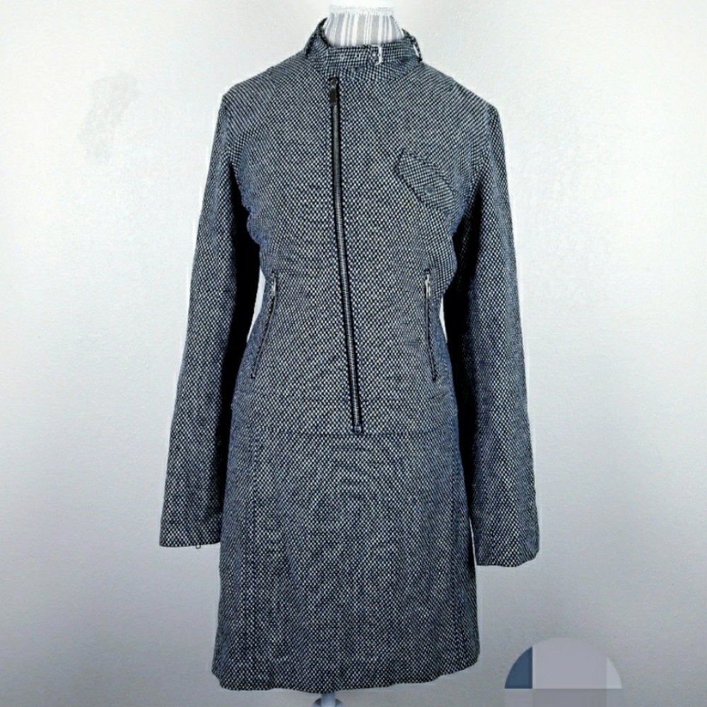 Vintage Tommy Hilfiger Asymmetic Zipper Skirt Suit